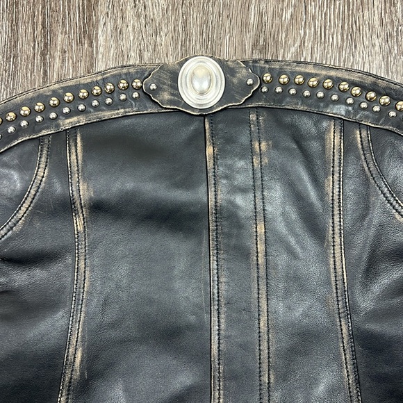AREA Studded Leather Strapless Corset Top - Picture 6 of 11